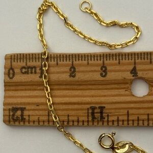 925 Silver 7.5” 2mm bracelet link chain 18k yellow gold plated Unisex